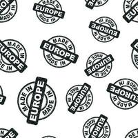 fabriqué dans L'Europe  timbre sans couture modèle Contexte. affaires plat vecteur illustration. fabriqué dans L'Europe  symbole modèle.