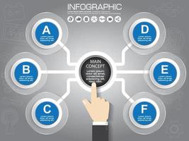 Modèle d'infographie vectorielle pour le concept d'entreprise de graphique de présentation graphique de diagramme circulaire vecteur