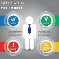 Modèle d'infographie vectorielle pour le concept d'entreprise de graphique de présentation graphique de diagramme circulaire vecteur