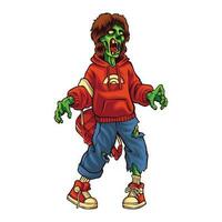 Jeune zombi enfant Université personnage illustration vecteur
