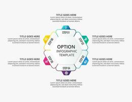 six 6 pas les options cercle rond infographie modèle conception vecteur