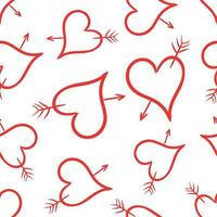 main tiré cœur icône sans couture modèle Contexte. affaires plat vecteur illustration. l'amour la Saint-Valentin journée signe symbole modèle.