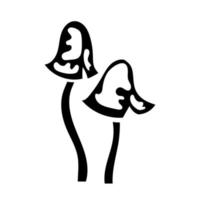 icônes de style de silhouettes de plantes de champignon vecteur