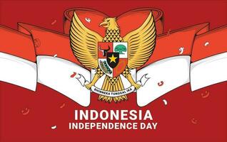 garuda Indonésie bannière pour indépendance journée vecteur