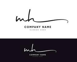 m h mh initiale lettre écriture et Signature logo vecteur