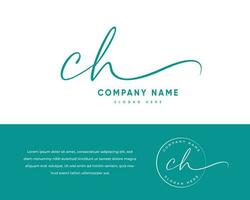 c h ch initiale lettre écriture et Signature logo vecteur