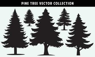 ensemble de pin des arbres silhouettes vecteur graphique pour conception