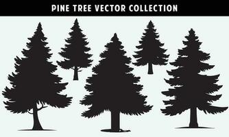 ensemble de pin des arbres silhouettes vecteur graphique pour conception