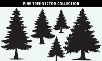 ensemble de pin des arbres silhouettes vecteur graphique pour conception