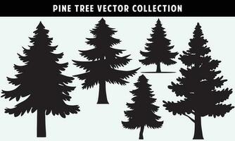 ensemble de pin des arbres silhouettes vecteur graphique pour conception