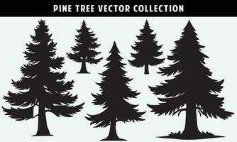 ensemble de pin des arbres silhouettes vecteur graphique pour conception