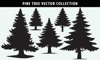 ensemble de pin des arbres silhouettes vecteur graphique pour conception