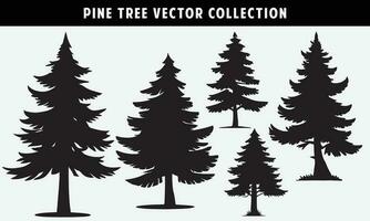 ensemble de pin des arbres silhouettes vecteur graphique pour conception