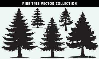 ensemble de pin des arbres silhouettes vecteur graphique pour conception