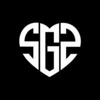 sgz Créatif l'amour forme monogramme lettre logo. sgz unique moderne plat abstrait vecteur lettre logo conception.