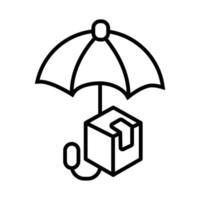 icône de style de ligne de protection parapluie vecteur