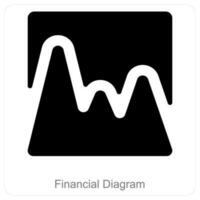 financier diagramme et diagramme icône concept vecteur