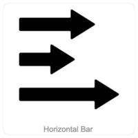 horizontal bars et diagramme icône concept vecteur