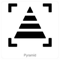 pyramide et diagramme icône concept vecteur