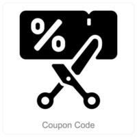 coupon code et code icône concept vecteur