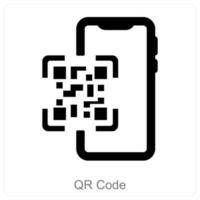 qr code et code icône concept vecteur