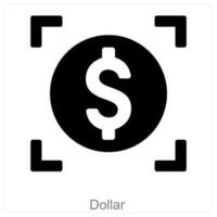 dollar et argent icône concept vecteur