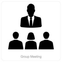 groupe réunion et équipe icône concept vecteur
