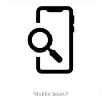 mobile chercher et téléphone icône concept vecteur