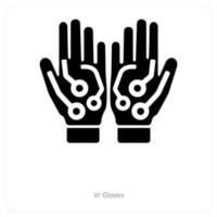 vr gants et câblé gants icône concept vecteur