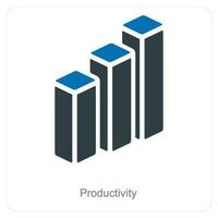 productivité et diagramme icône concept vecteur