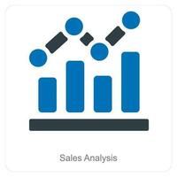 Ventes analytique et diagramme icône concept vecteur