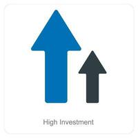 haute investissement et diagramme icône concept vecteur