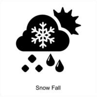 chute de neige et temps icône concept vecteur