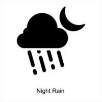 nuit pluie et temps icône concept vecteur