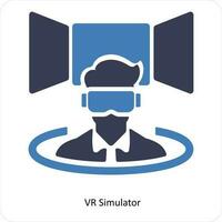 vr simulateur et oculus icône concept vecteur