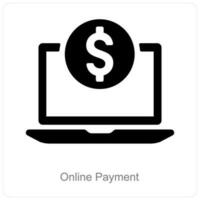 en ligne Paiement et en ligne argent icône concept vecteur