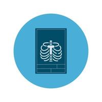 bloc médical rx et icône de style plat vecteur