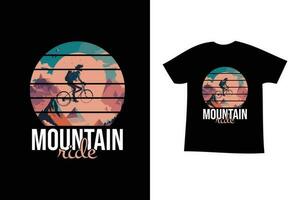 Montagne balade illustration. Montagne cyclisme graphique pour t chemise. vélo t chemise conception. Montagne Cyclisme vecteur conception.