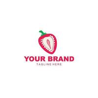 mignonne fraise logo dans moitié vecteur