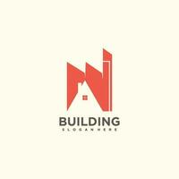 résidence logo conception avec moderne concept et feuille élément prime vecteur
