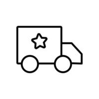 icône de style de ligne de camion de service de livraison vecteur