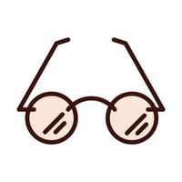 icône de ligne et de remplissage à la mode de lunettes hipster vecteur