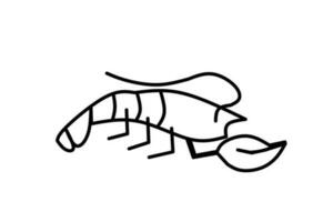 ligne dessin Homard isolé sur blanc Contexte. vecteur illustration.