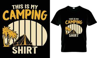 conception de t-shirt de camping vecteur