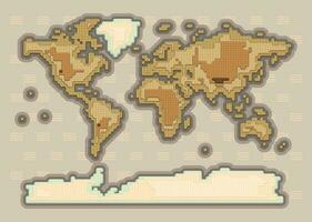 vecteur monde carte pixel art