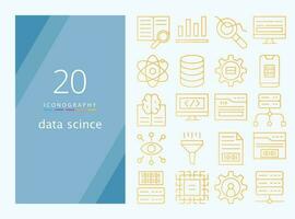 Les données science ligne icône pour Télécharger vecteur