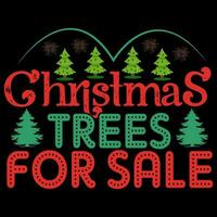 Noël des arbres pour vente T-shirt conception vecteur