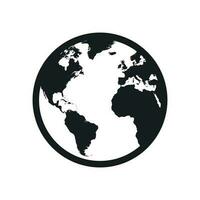 icône de vecteur de carte du monde de globe. illustration vectorielle plane de terre ronde. pictogramme de concept d'entreprise planète sur fond blanc.