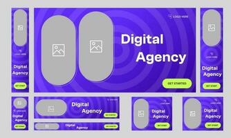 ensemble de polyvalent numérique agence la toile bannière modèle pour social médias des postes, modifiable vecteur eps dix fichier format