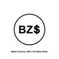 Belize devise symbole, Belize dollar icône, bzd signe. vecteur illustration